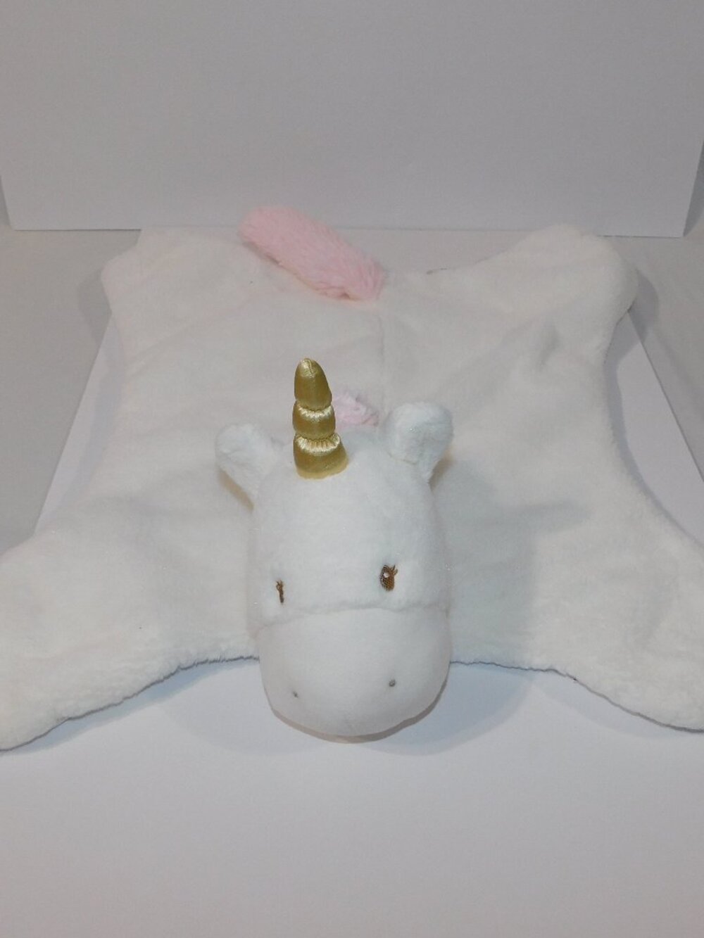 Baby Gund White Luna Unicorn Comfy Cozy Lovey Security Blanket Plush mat 25"